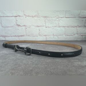 Authentic Gucci Black Gunmetal Horsebit Slim Belt 282349 90/36